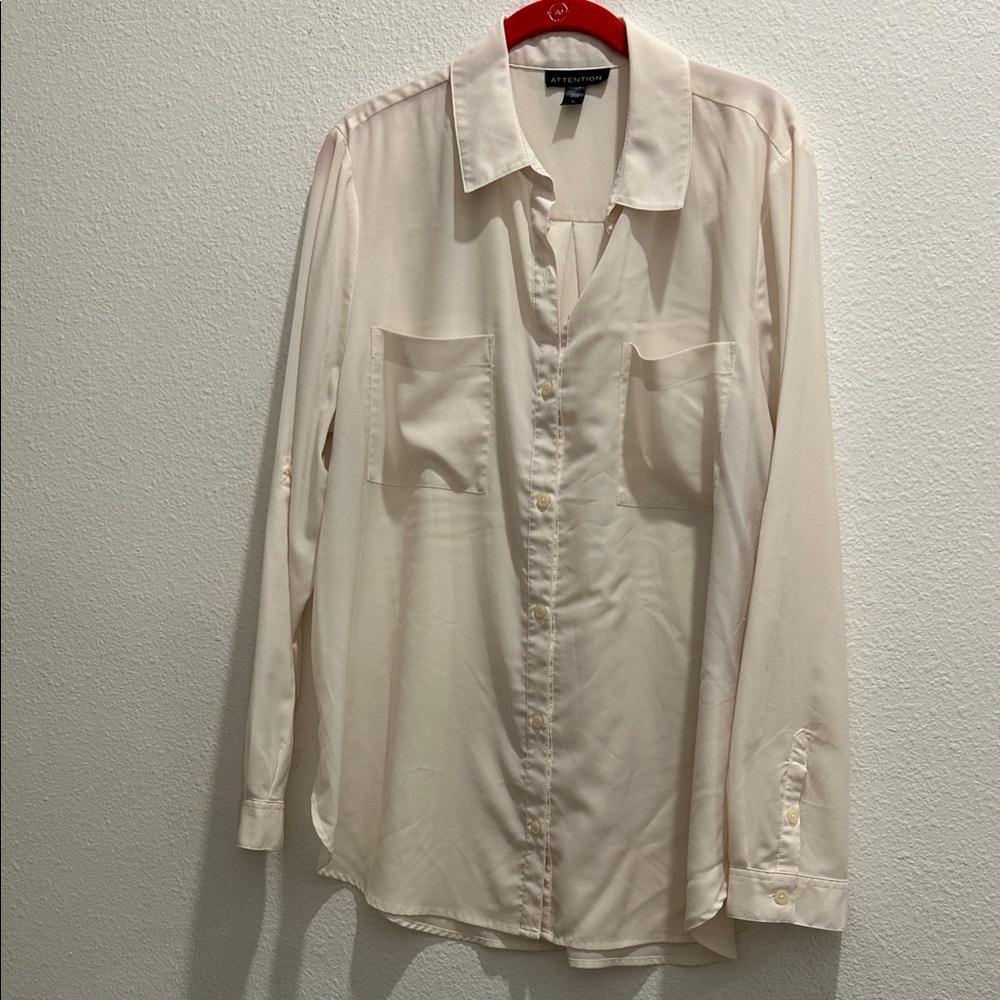 Unisex Cream Button-Up Shirt